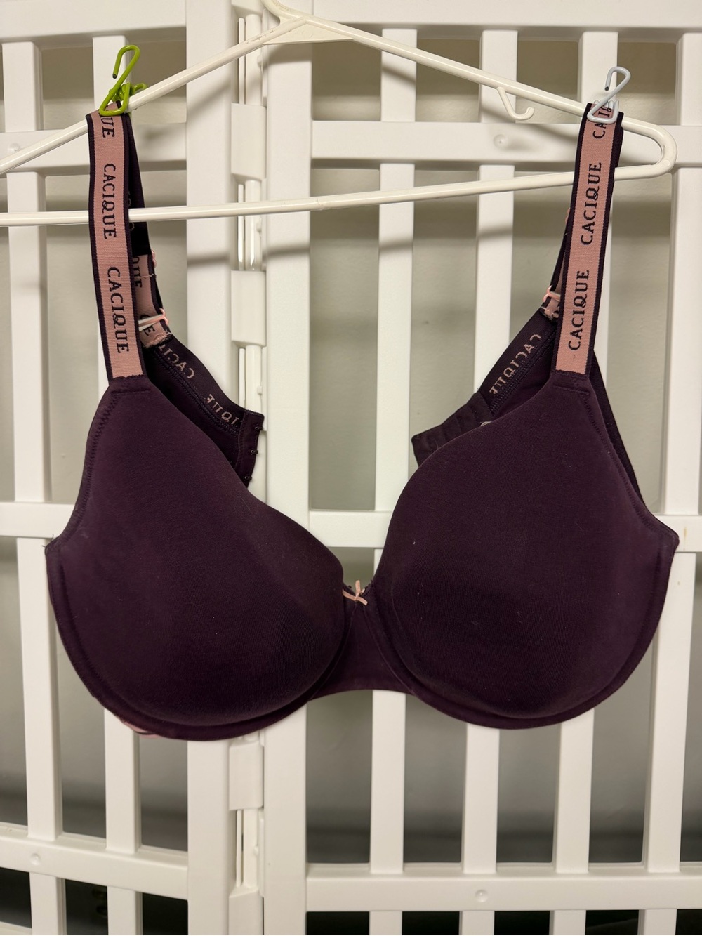 Cacique Plum Underwire Molded T-Shirt Bra with Logo Straps